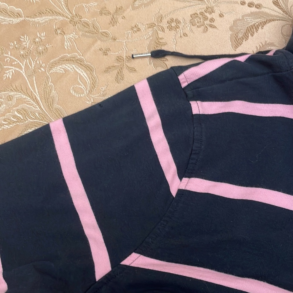 Lauren Ralph Lauren Black Label Zip Up Jacket Black /Pink Hooded size 2 XL - Picture 7 of 12